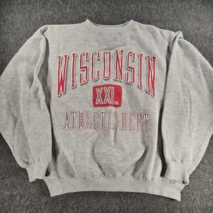 Vintage Wisconsin Badgers Galt Sand Sweatshirt‎ Medium Gray Pullover Heavyweight
